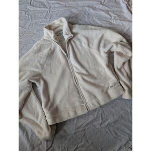 Hollister‎ Soft Plush Zip Up Jacket Cream Size Medium